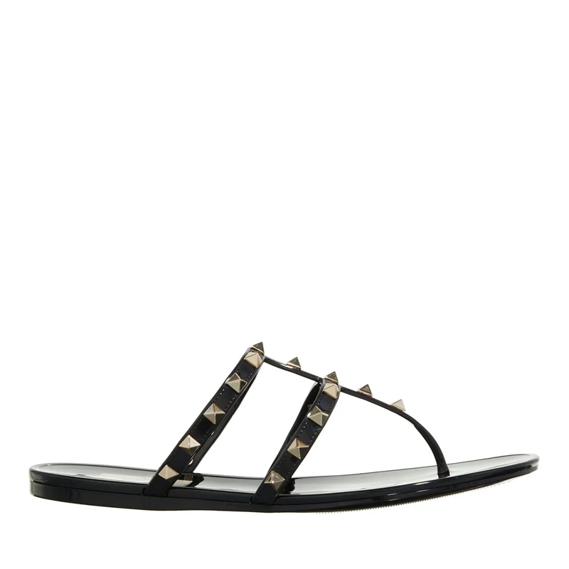 Valentino Garavani Flip Flops Thong Summer Rockstud Black
