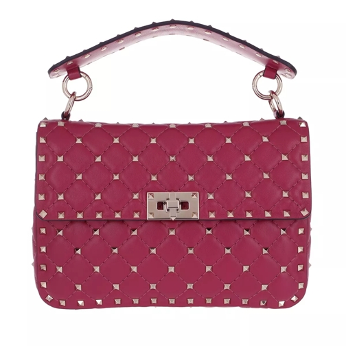 Valentino Garavani Medium Rockstud Crossbody Leather Rasberry Pink Crossbody Bag