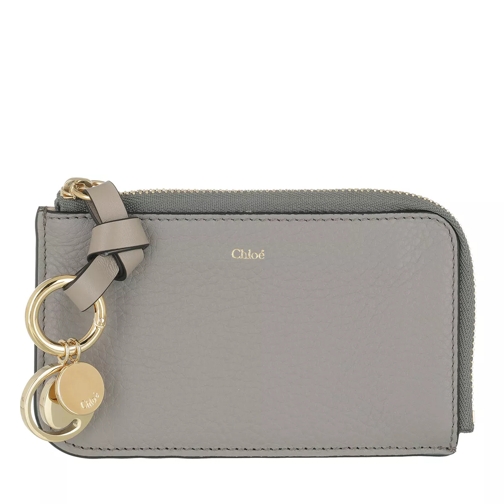 Chloé Plain Small Coin Cases Calfskin Cashmere Grey Portemonnaie mit Zip-Around-Reißverschluss