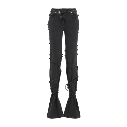 Alexander McQueen Tied Black Cotton Jeans Black Jeans