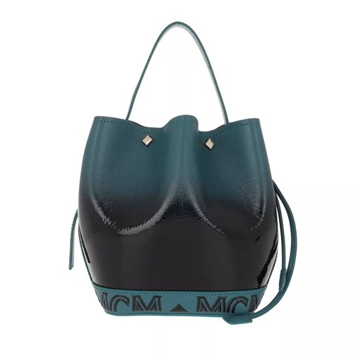 MCM Milano Patent Drawstring Bag Mini Black Gradient Bucket bag