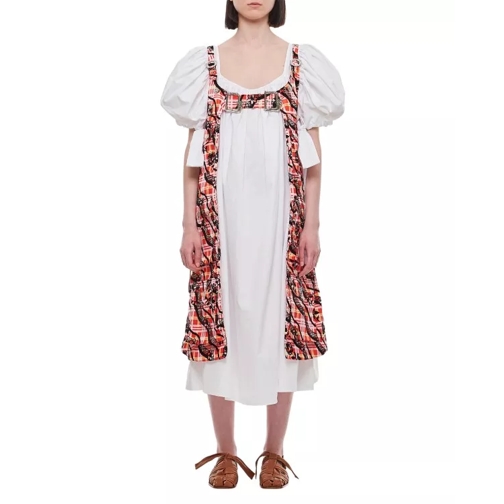 Chopova Lowena Atomic Cotton Taffeta Midi Dress White 