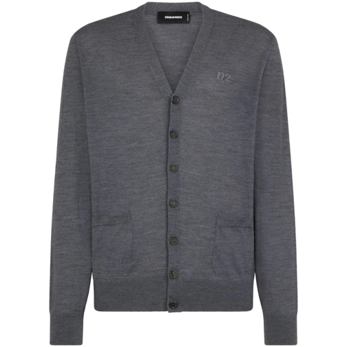 Dsquared2 Dark Grey V-neck Cardigan Grey Strickjacke