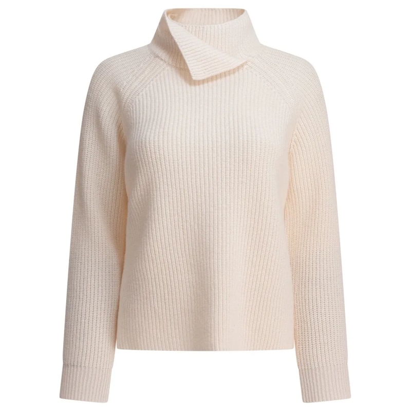 Kangra Rollkragenpullover Asymmetrical Cashmere Knit Sweater Neutrals