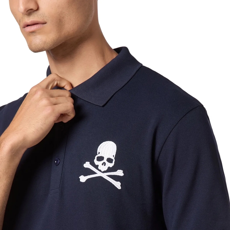 Philipp Plein Top Poloshirt Skull&Bones dunkel-blau(Image 4)