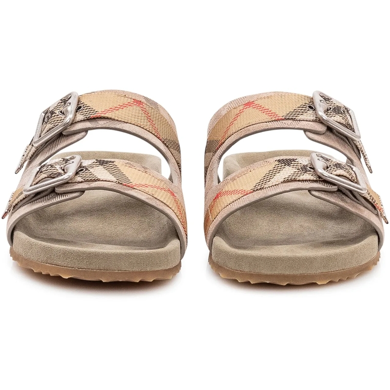Burberry Sandalen Sandali Slide con Doppia Fibbia beige(Image 2)