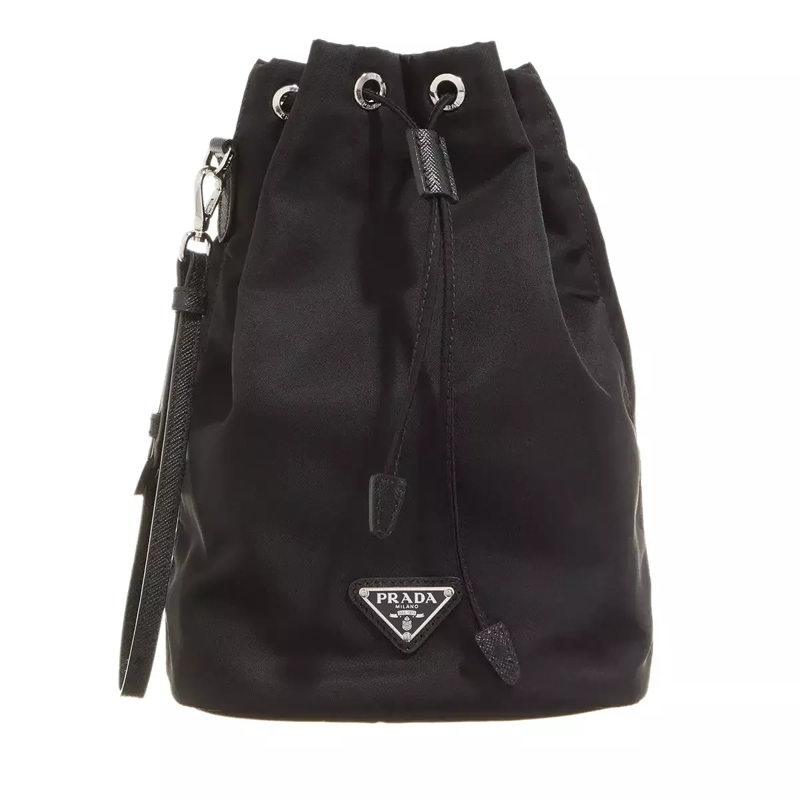 Prada Bucket Bag SLG Vela Contenitori Re-Nylon Pouch F0002 nero