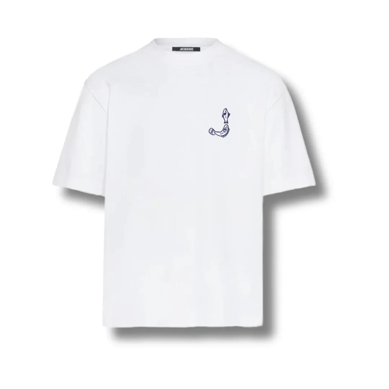 Jacquemus T-shirt White Crew Neck T-Shirt With Abstract Graphic White
