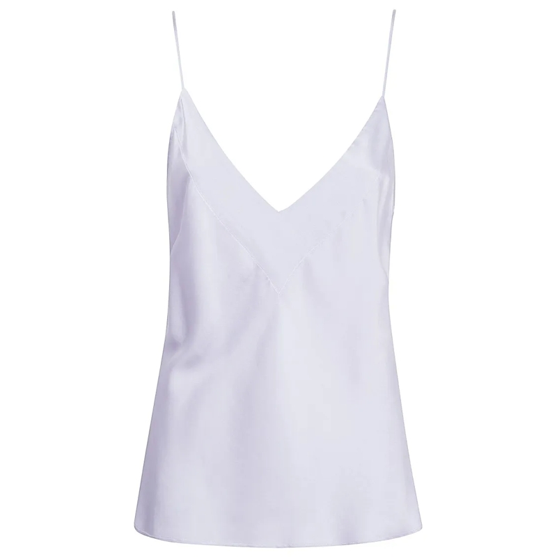 Forte Forte Blouse Silk Camisole Top With V-Neckline White