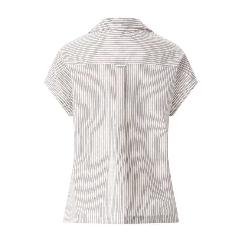 Riani Bluse Gestreifte Kurzarm-Bluse braun(Image 2)