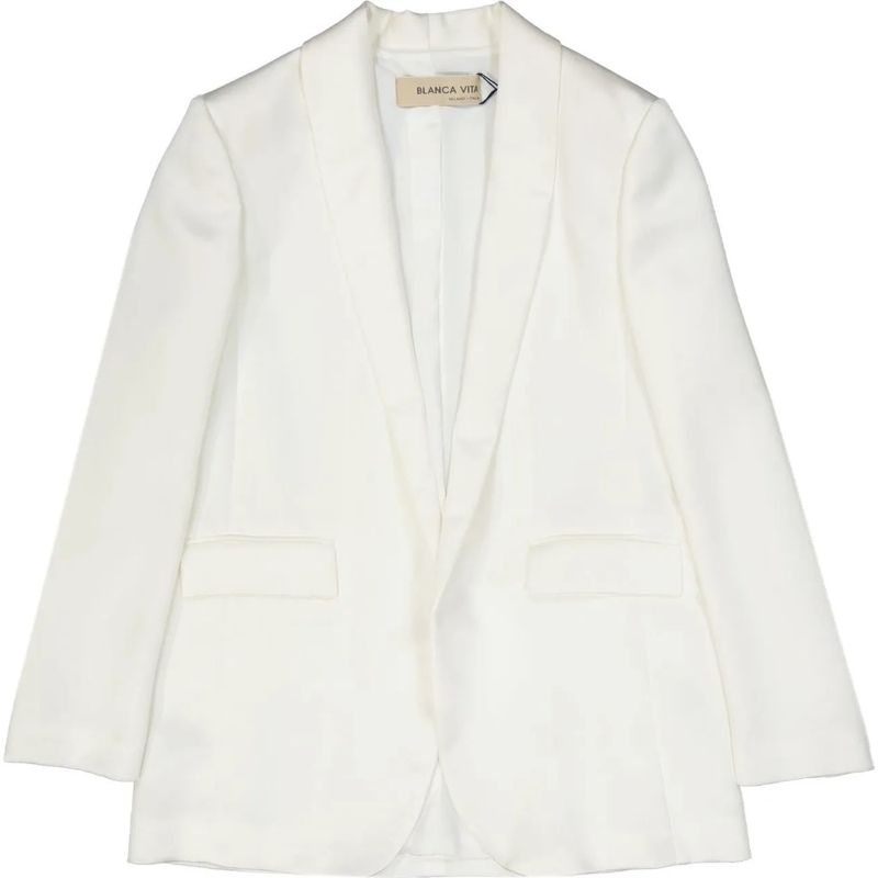Blanca Vita Overgangsjas Satin Effect Jacket With Tailored Fit White