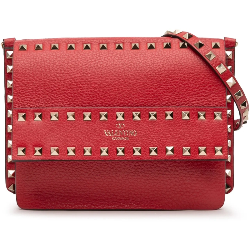 Valentino Garavani Schultertasche Small Grained Calfskin Rockstud Crossbody rot