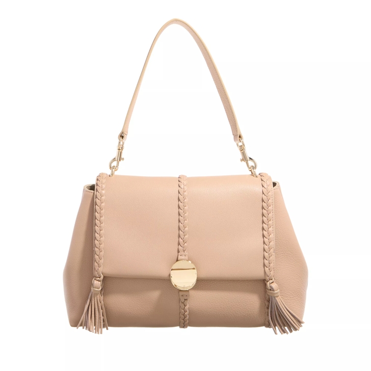 Beige leather shoulder bag on sale