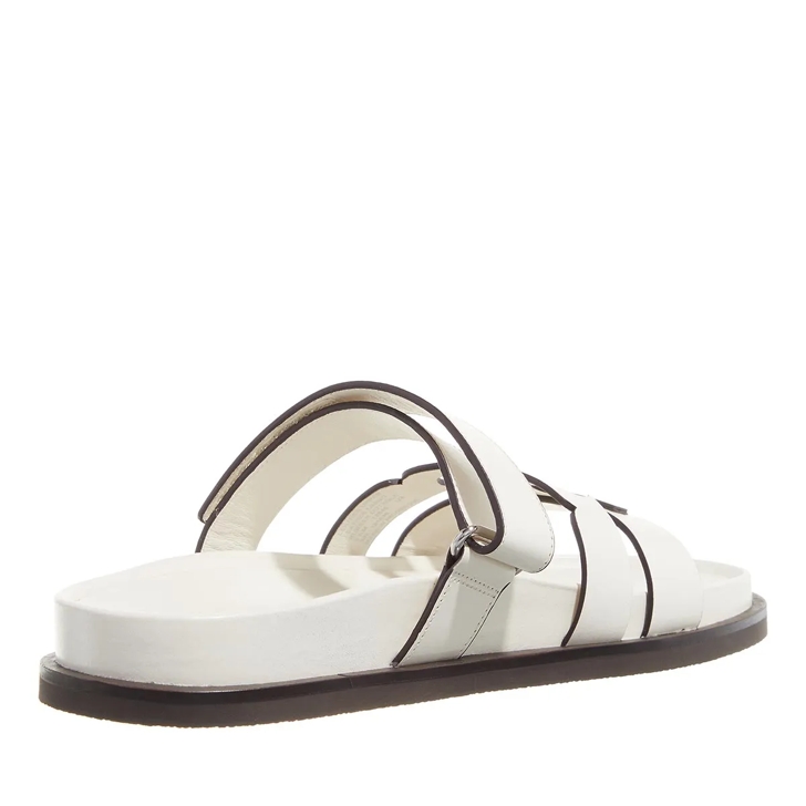 サンダル・ミュール Tory Burch Ivory Leather Ines Slippers Tory Burch Ines Logo-Detailed Leather Slide Sandals | Saks