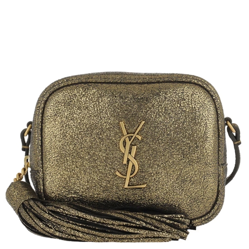 Saint Laurent Blogger Bag Crinkled Metallic Leather Gold Mini Tas