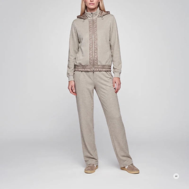 Marc Aurel Stoffhose Hose- Joggerbündchen- Bundfalten- Seitentasche beige(Image 2)