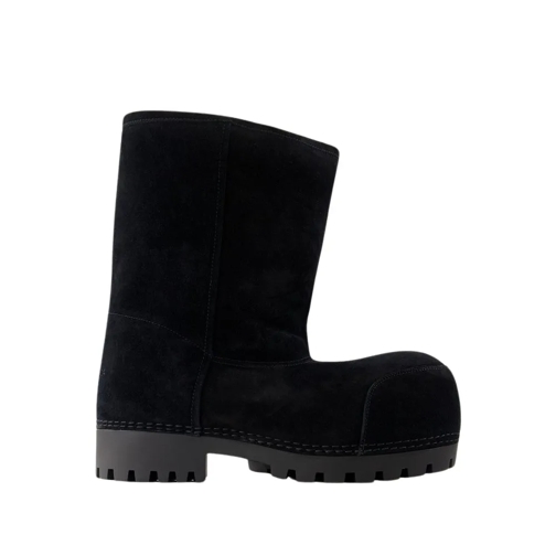 Balenciaga Alaska Fur Low Boots - Leather - Black Black Stiefel