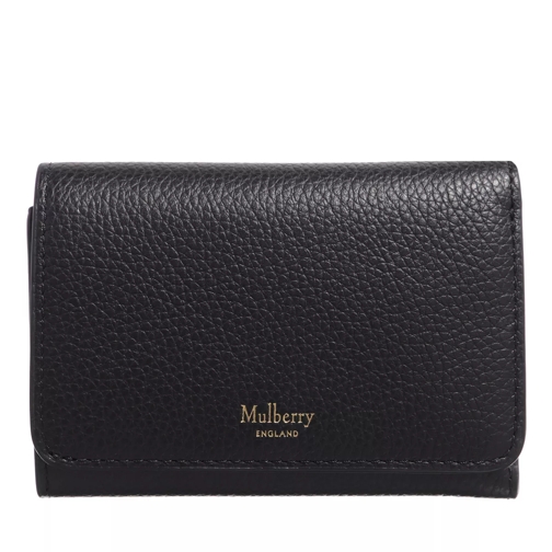 Mulberry Darley Folded Multi Card Wallet Black Tri-Fold Portemonnaie