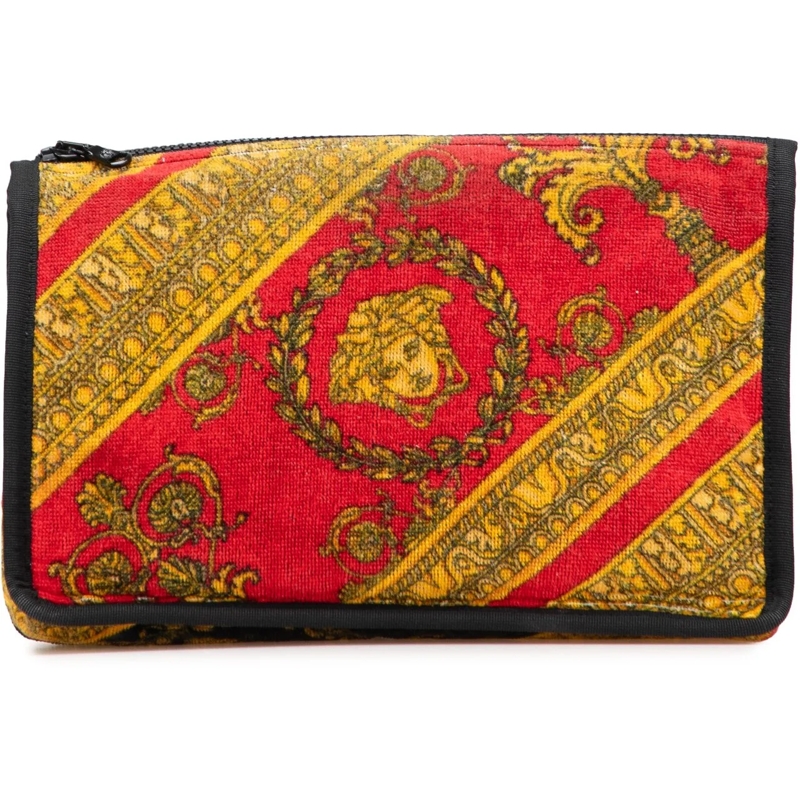 Versace Pochette Terry Medusa Baroque Print Clutch rot