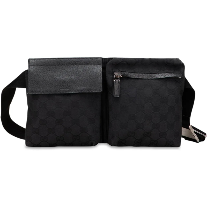 Gucci Gürteltasche GG Canvas Double Pocket Belt Bag schwarz