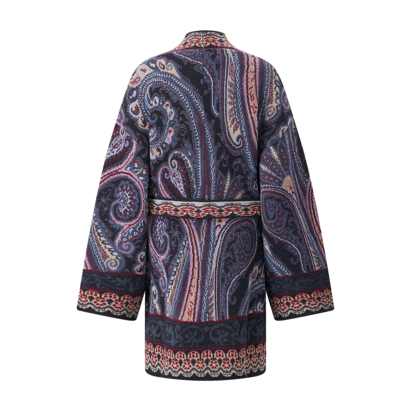 Etro Strickjacke Lange Strickjacke mit Gürtel mehrfarbig(Image 3)