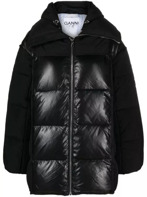 GANNI - Hooded Padded Jacket - Größe XXS - black