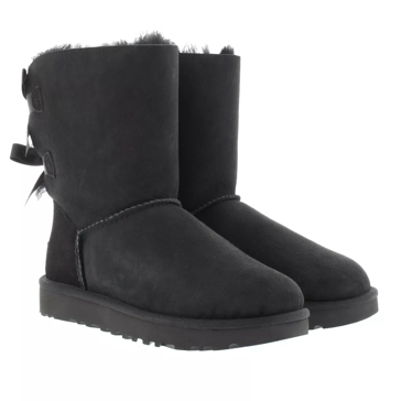 Short black ugg 2025 boots with bows