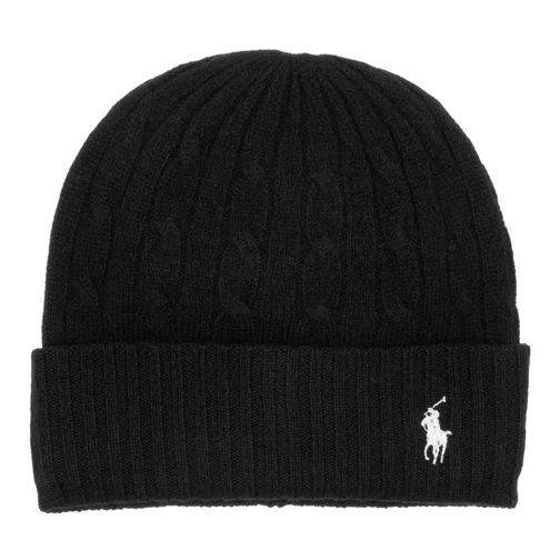 Polo Ralph Lauren Cable Hat Cold Weather Black Wollen Hoed