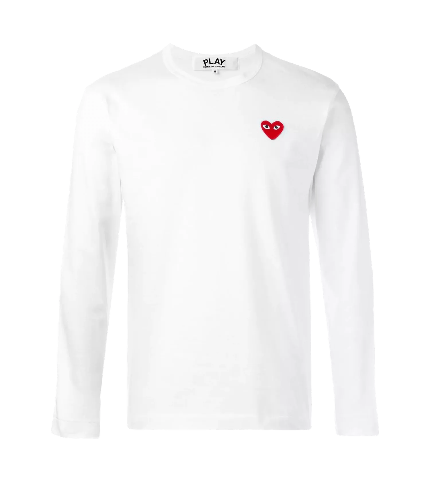 Comme des Garcons Play - Longsleeve mit Play-Herz - Größe XL - white