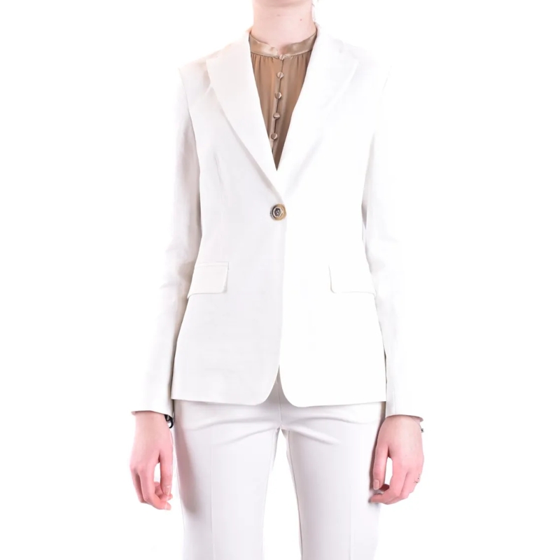 Pinko Blazer Tailored White Jacket With Single-Button Closure White