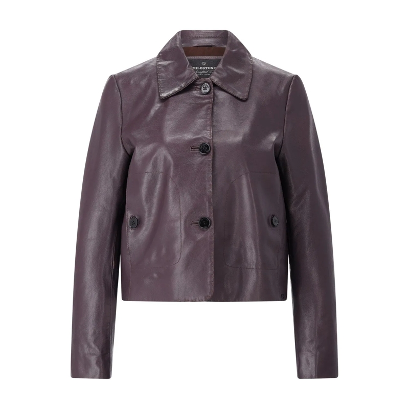 Milestone Blouson Lederjacke Dalila Dunkellila