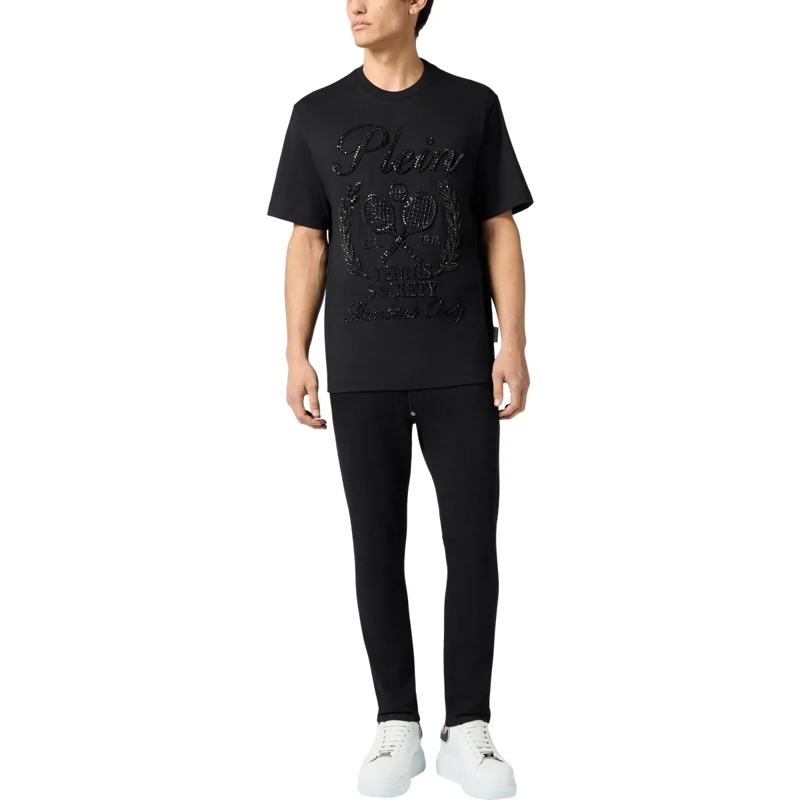 Philipp Plein T-Shirt Round Neck T-Shirt Tennis Society schwarz(Image 4)
