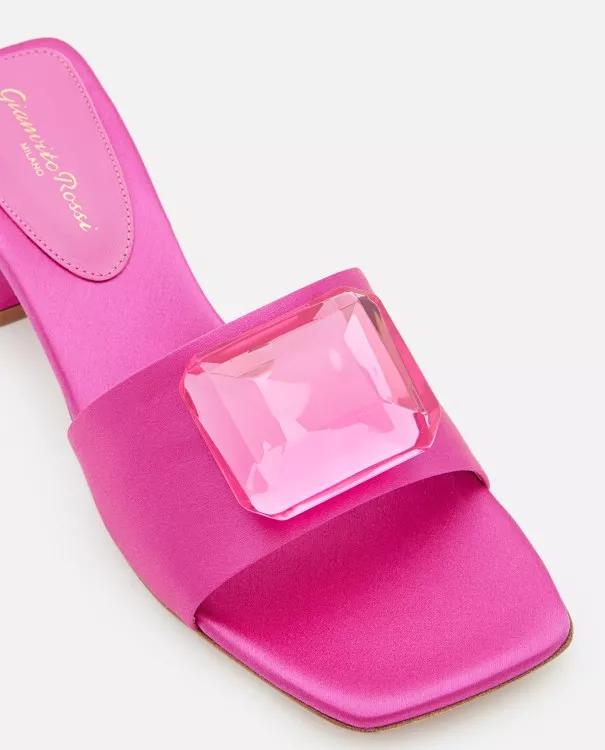 Thumbnail - Gianvito Rossi Sandalen - 45Mm Satin Sandals - Gr. 37 (EU) - in Rosa - für Damen