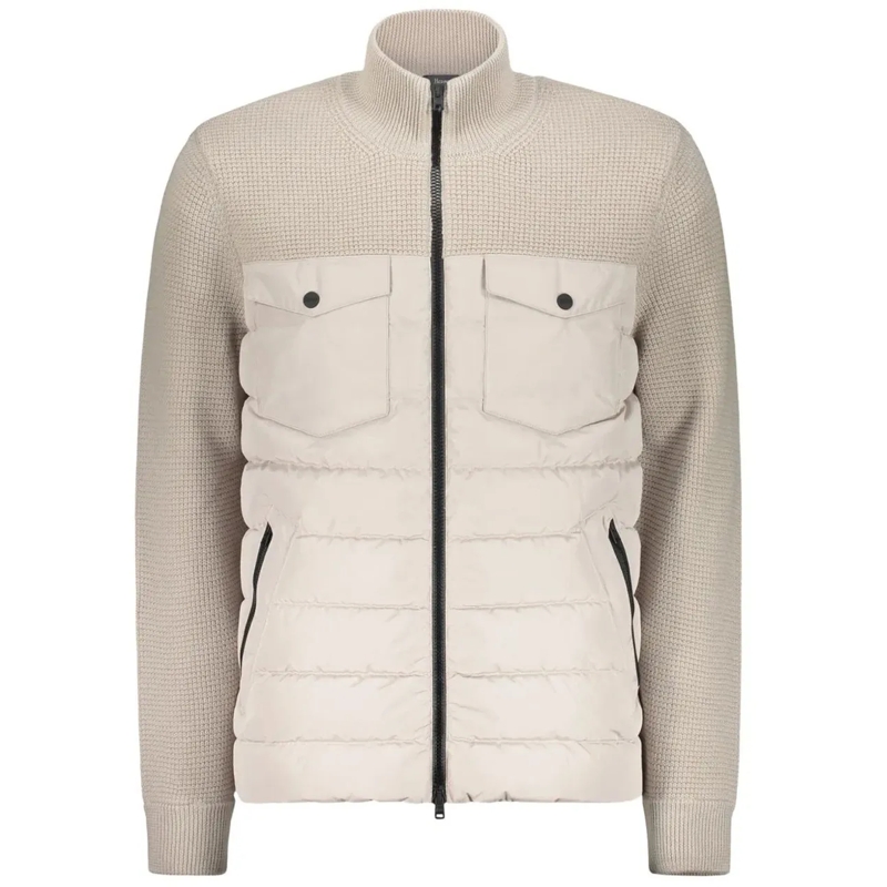 Herno T-Shirt Herno Padded-Panel Knitted Jacket beige