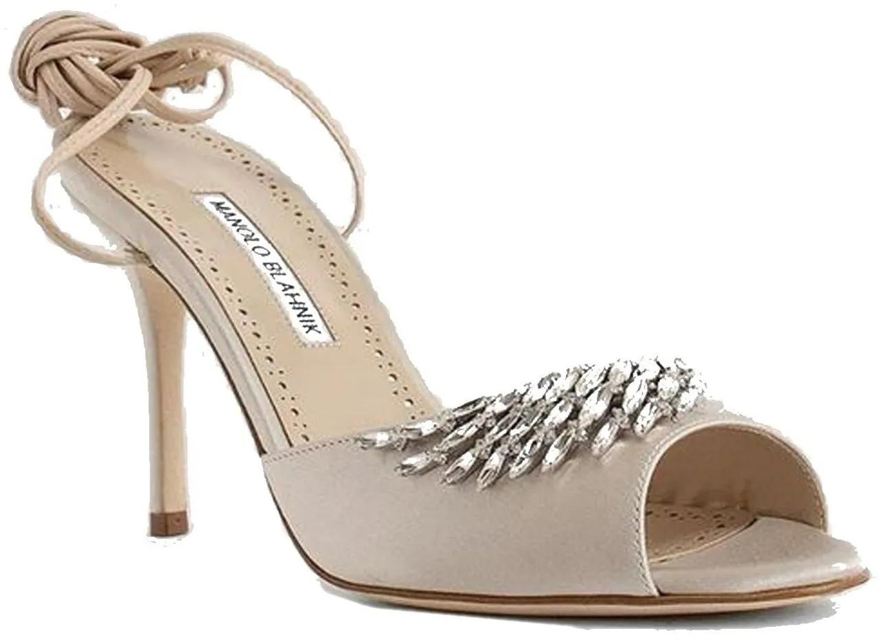 Blahnik 【送料&関税込】Manolo Sandals Satin 090 Plumena