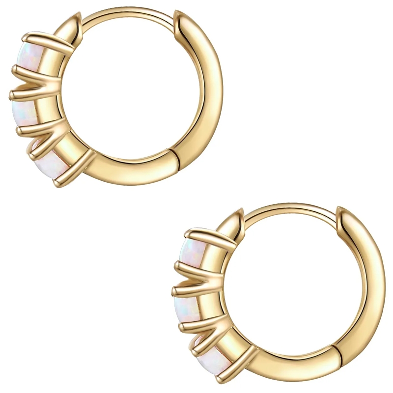 Glanzstücke München Ohrhänger Sterling Silber Creolen Opal (synth.) gold(Image 3)