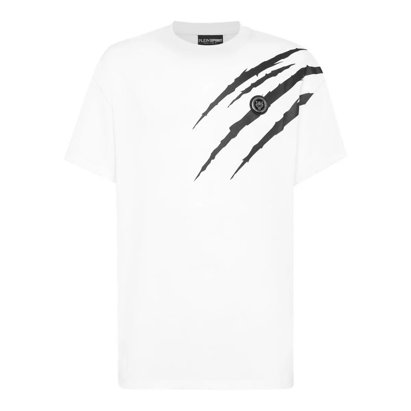 Plein Sport T-Shirt T-Shirt Rundhalsausschnitt Ss Scratch weiss