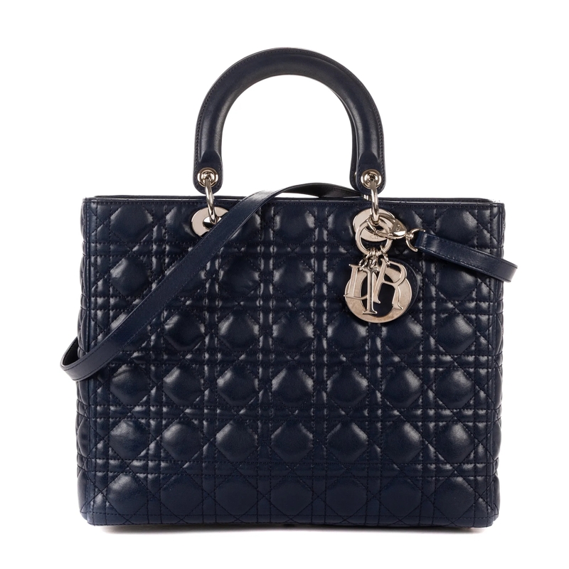 Christian Dior Tote Lady Dior Large marineblau