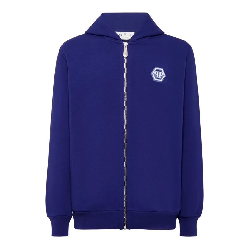 Philipp Plein Top Kapuzen-Sweatjacket Iconic Plein dunkel-blau