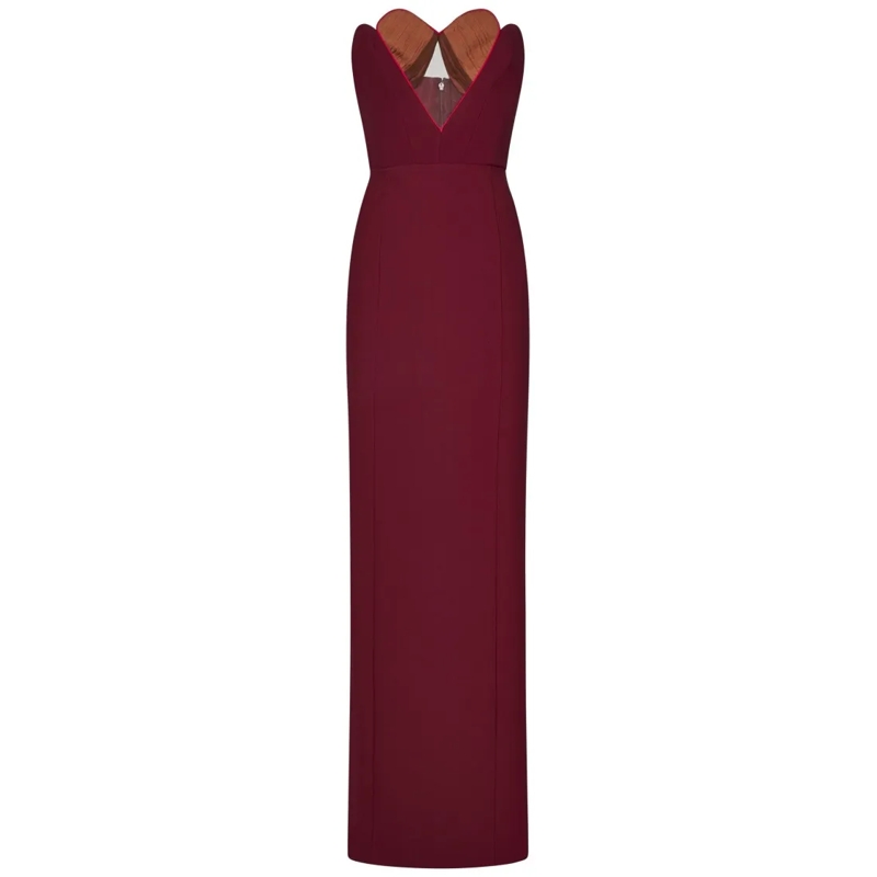 Nensi Dojaka  Strapless Fitted Dress With Heart-Shaped Silk Cups Red