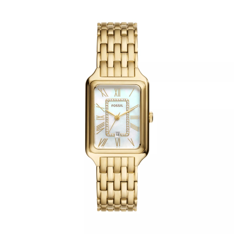 Fossil Quarzuhr Raquel Three-Hand Date Stainless Steel Watch Gold-Tone