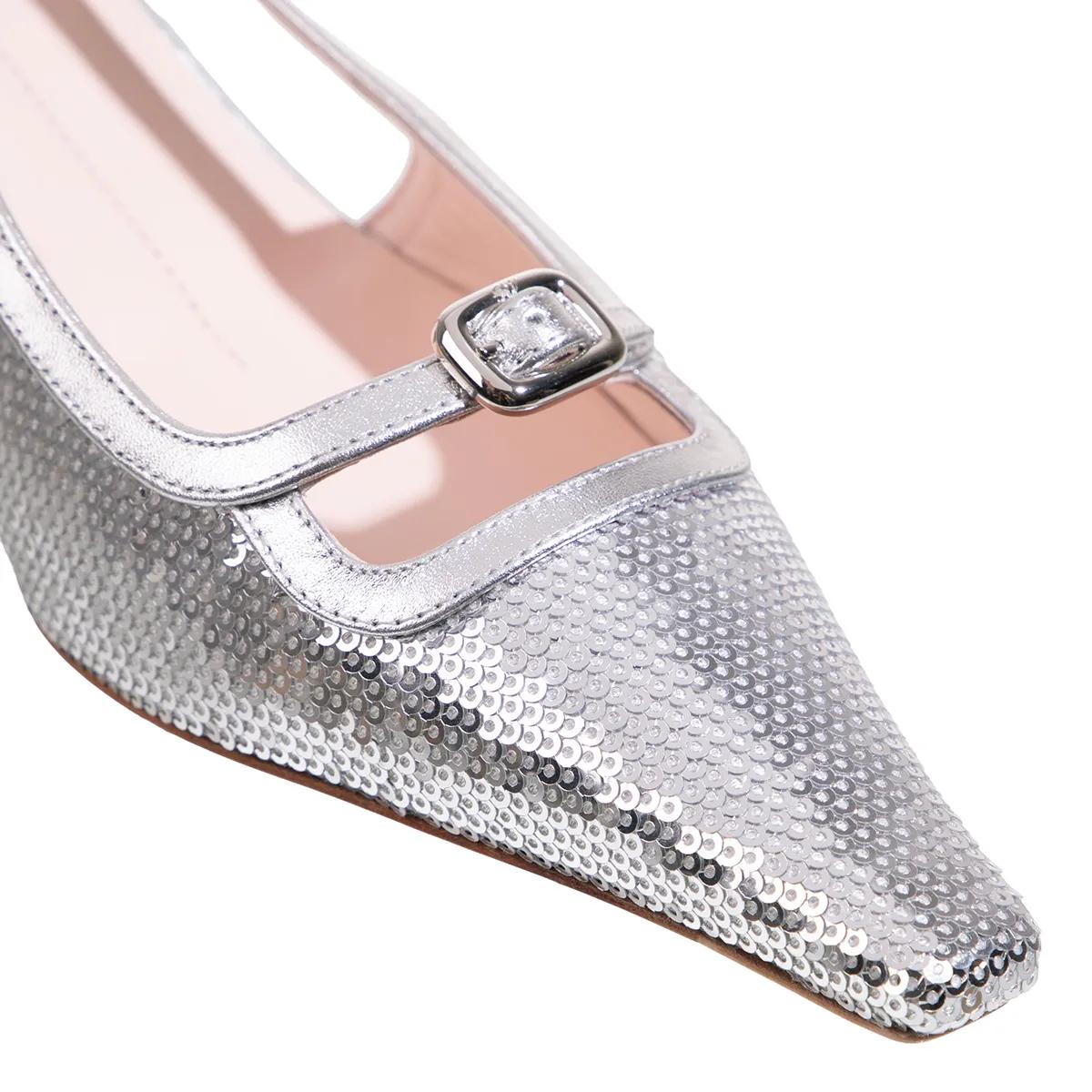 Thumbnail - Roger Vivier Hohe Schuhe - Mini Buckle Sling Back - Gr. 41 (EU) - in Silber - für Damen