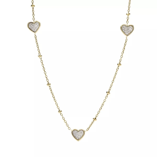 Fossil Sutton Classic Valentine Steel Heart Necklace Gold Kurze Halskette