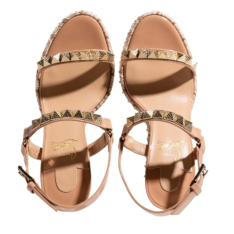 Christian Louboutin Sandaletten mit Absatz Pyraclou Espadrilles Cork Blush(Image 6)