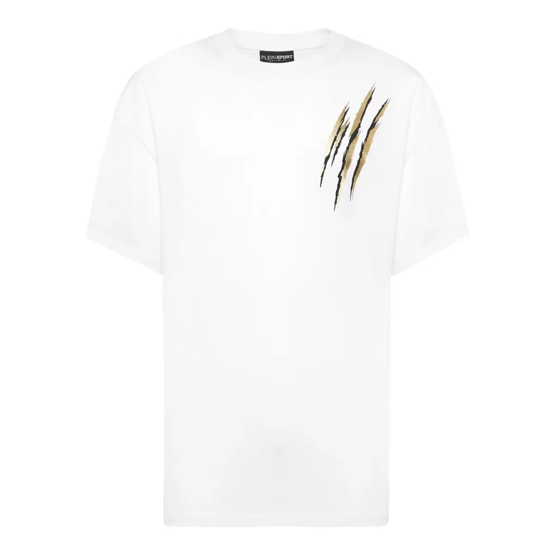 Plein Sport T-Shirt T-Shirt Rundhalsausschnitt Ss Scratch weiss