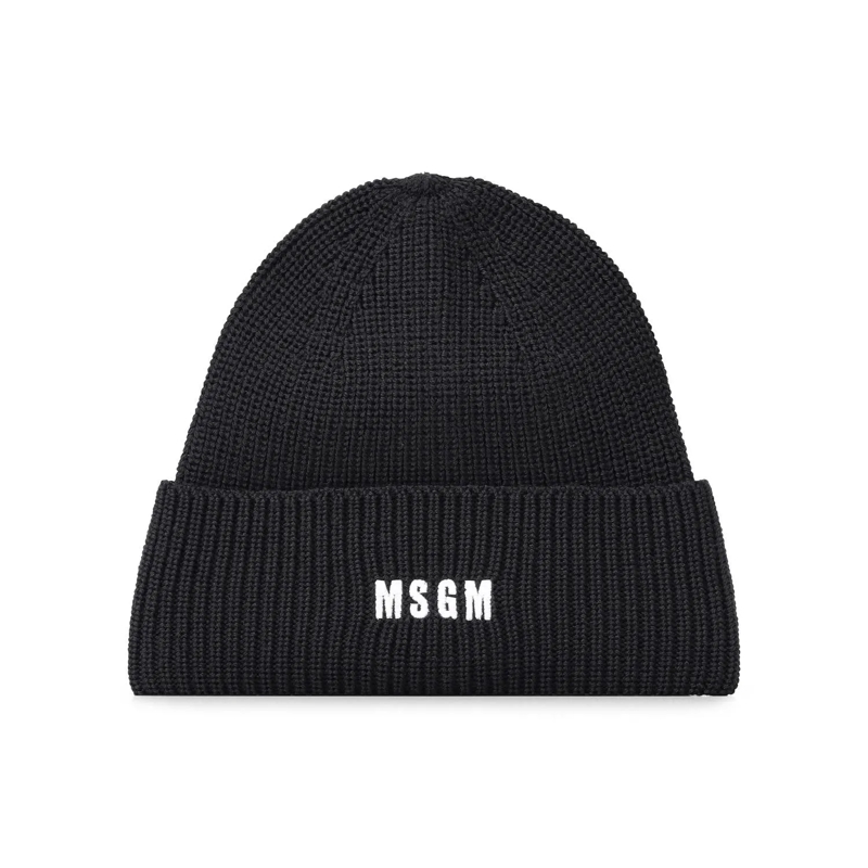 MSGM Mütze Beanie mit Logo Schwarz
