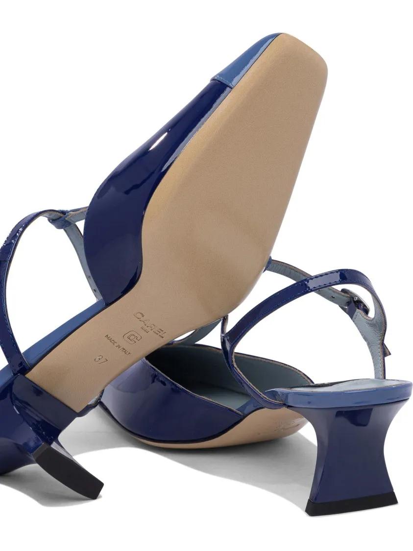 Thumbnail - Carel Paris Sandalen - Pointed Toe T-Strap Sandals In Calf Leather - Gr. 39 (EU) - in Schwarz - für Damen