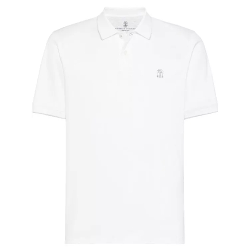 Brunello Cucinelli  White Cotton Jersey Polo White