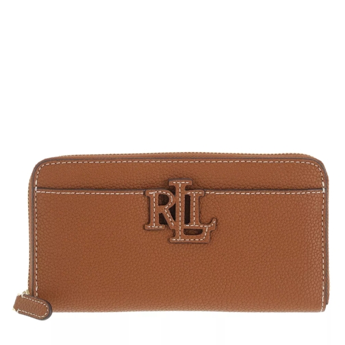 Lauren Ralph Lauren Logo Zip Continental Wallet Large Lauren Tan/Ecru Portemonnaie mit Zip-Around-Reißverschluss