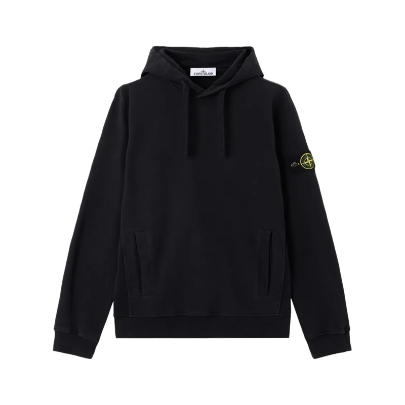 Stone Island  Hooded Black Cotton Hooded Sweatshirt Black